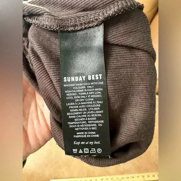 Sunday Best Cropped Ribbed Tank Top Brown Women’s Size XXS - Picture 7 of 9